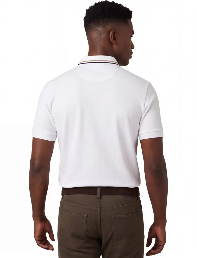 Hugo Boss polo wit White 2-knoops