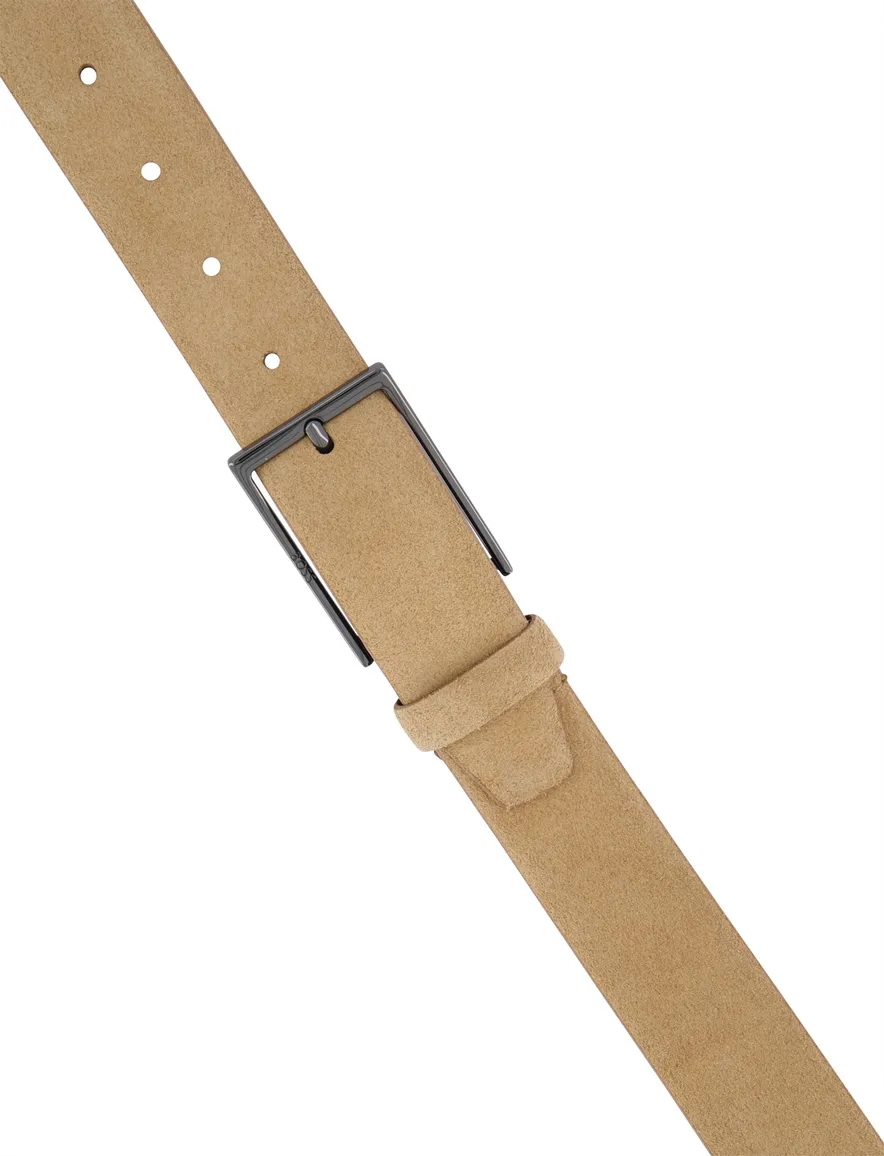 Hugo Boss Calindo riem beige 100% suede