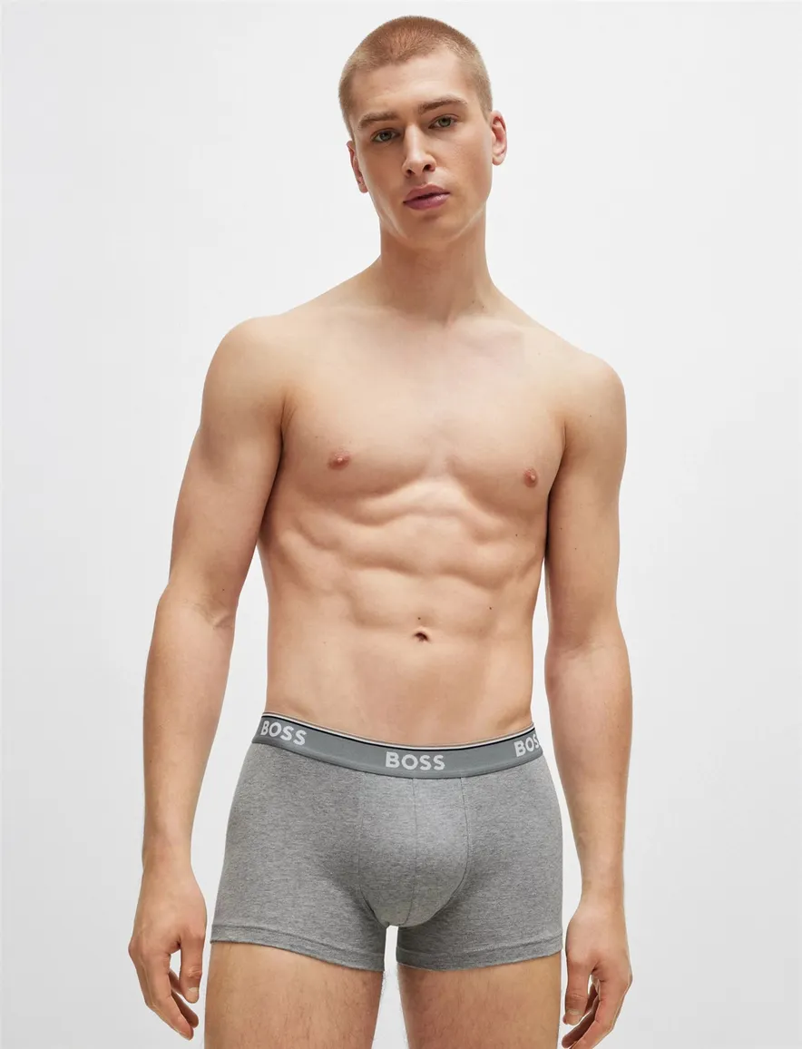 Hugo Boss Boxershorts Trunk 3P grijs zwart