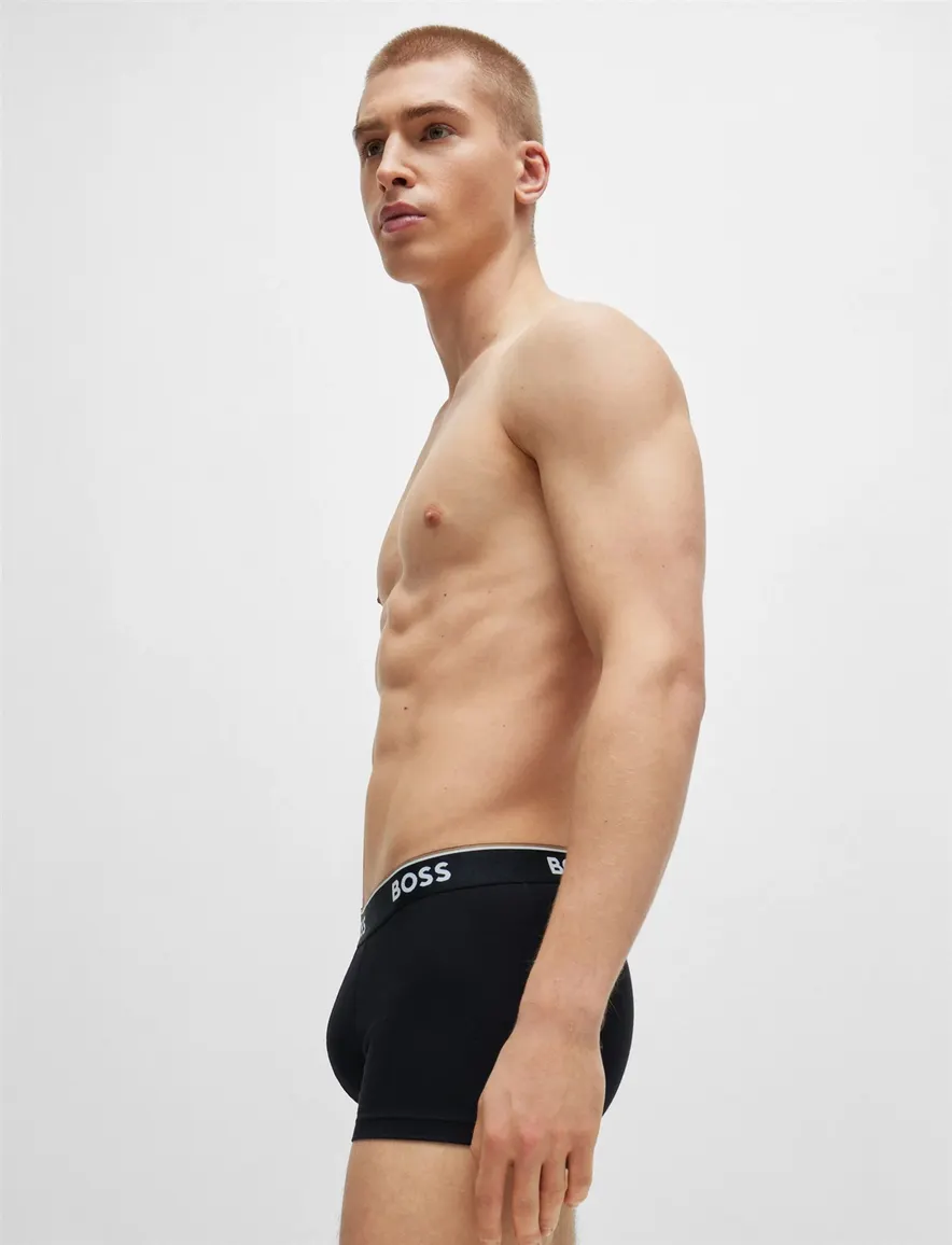 Boxershorts BOSS Black Trunk 3-pack grijs zwart