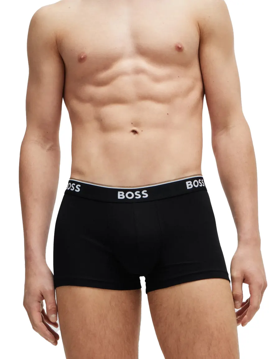Boxershorts BOSS Black Trunk 3-pack grijs zwart