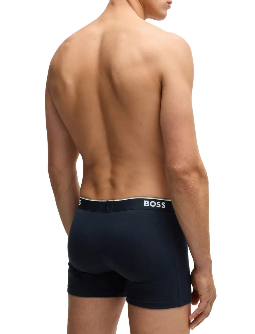 BOSS Black Boxershorts 3-pack blauw grijs katoen