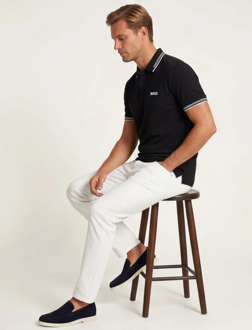 BOSS Green Paul polo zwart slim fit