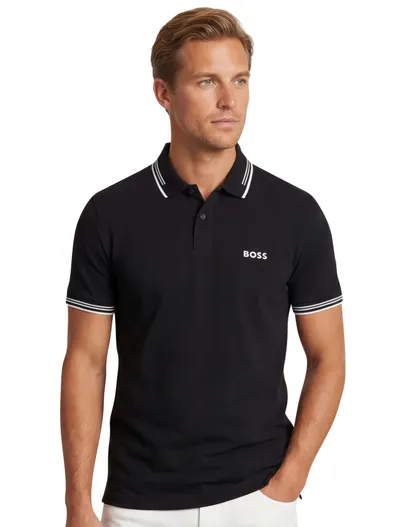 Hugo Boss Boss Green Paul polo zwart effen slim fit
