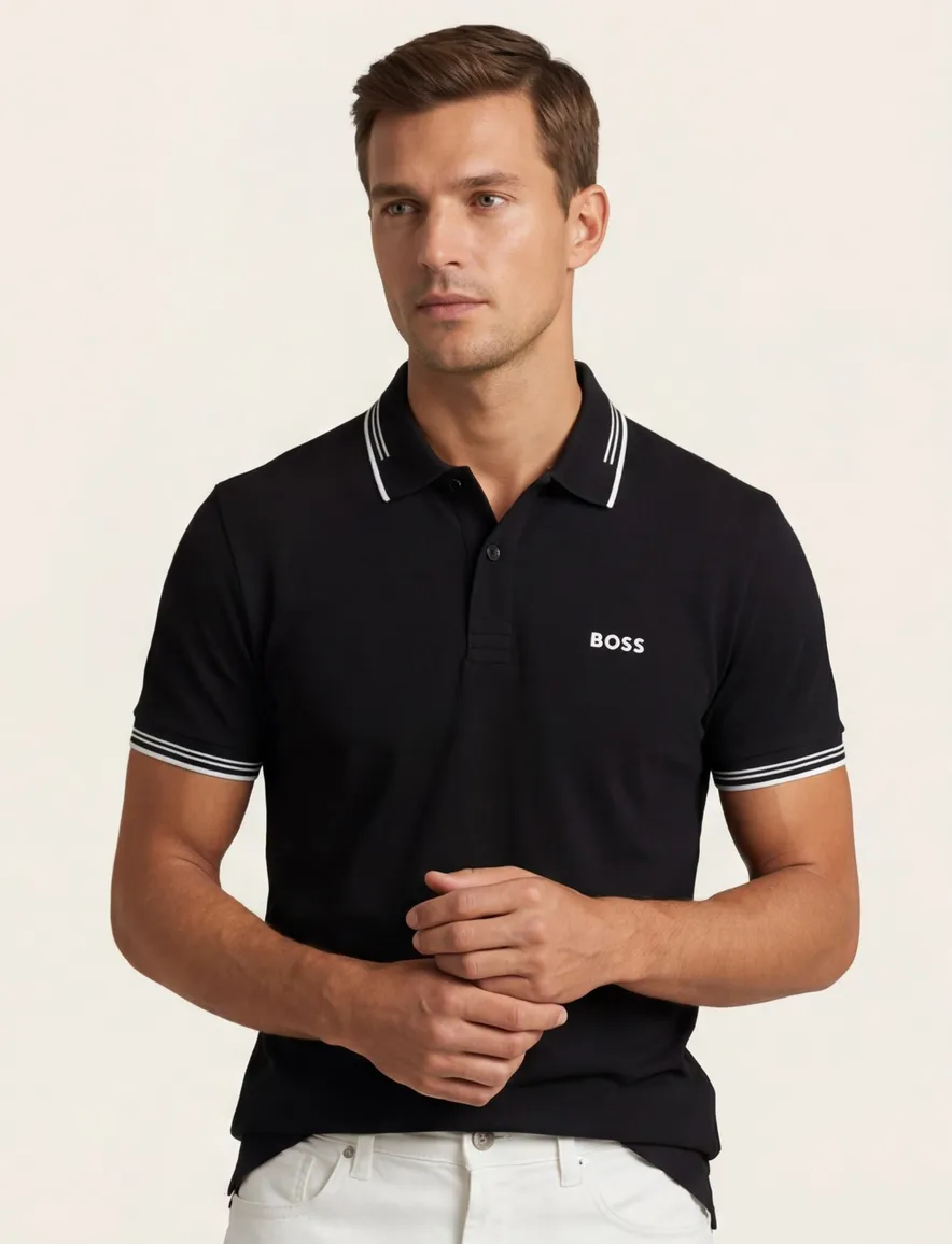 Boss Green Paul polo korte mouw donkerblauw