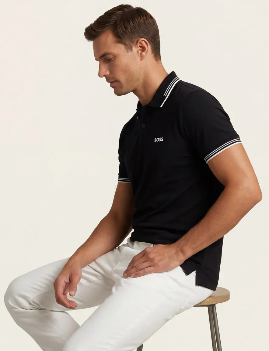 Boss Green Paul polo korte mouw donkerblauw