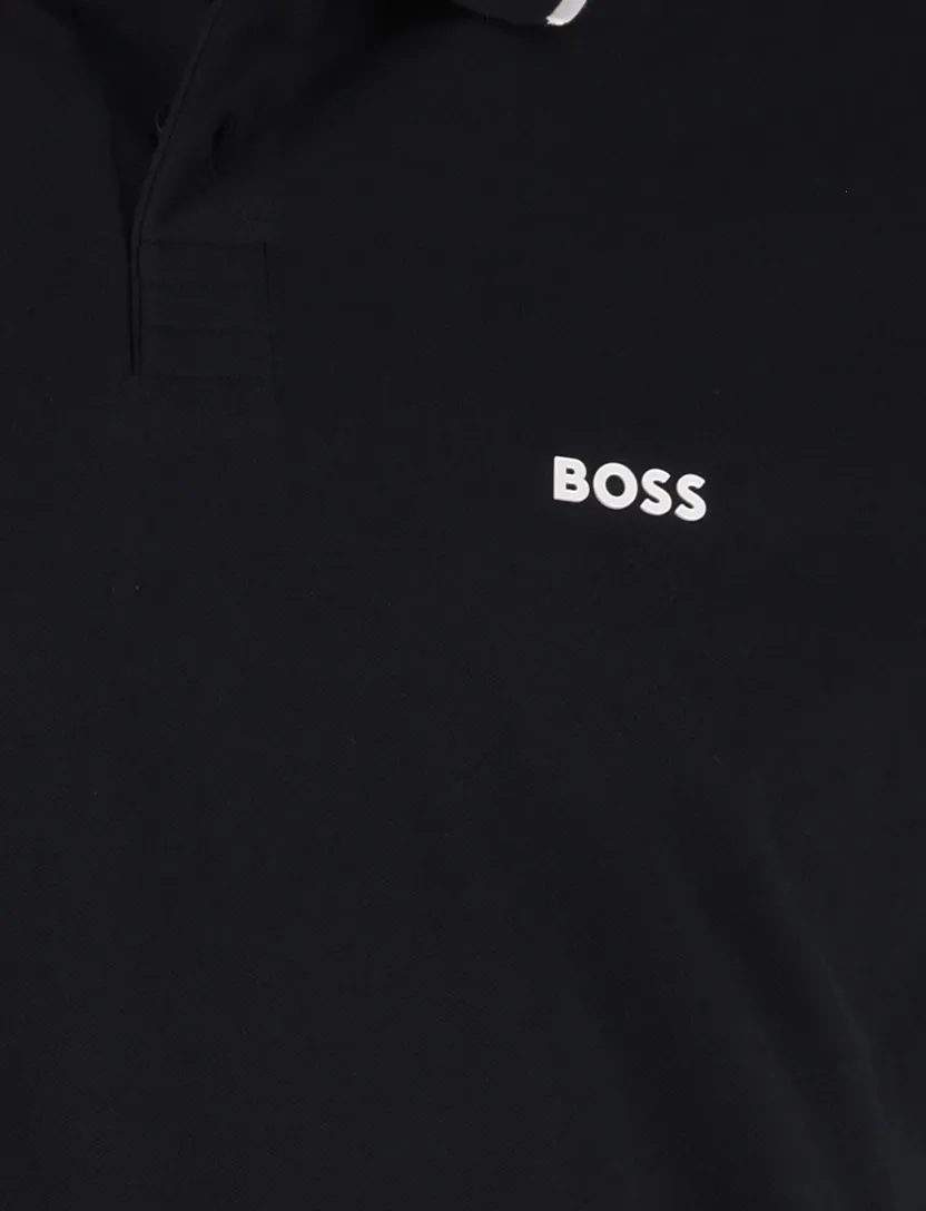 Boss Green Paul polo donkerblauw korte mouw effen