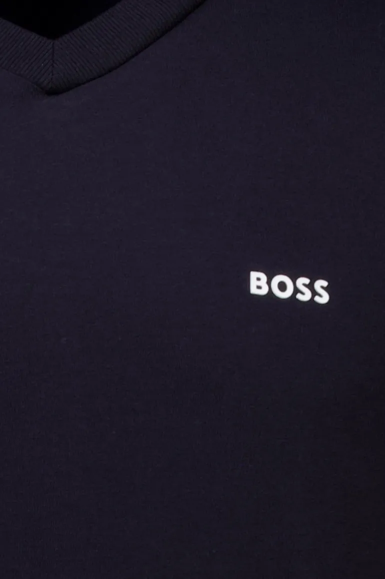 BOSS Green t-shirt donkerblauw effen