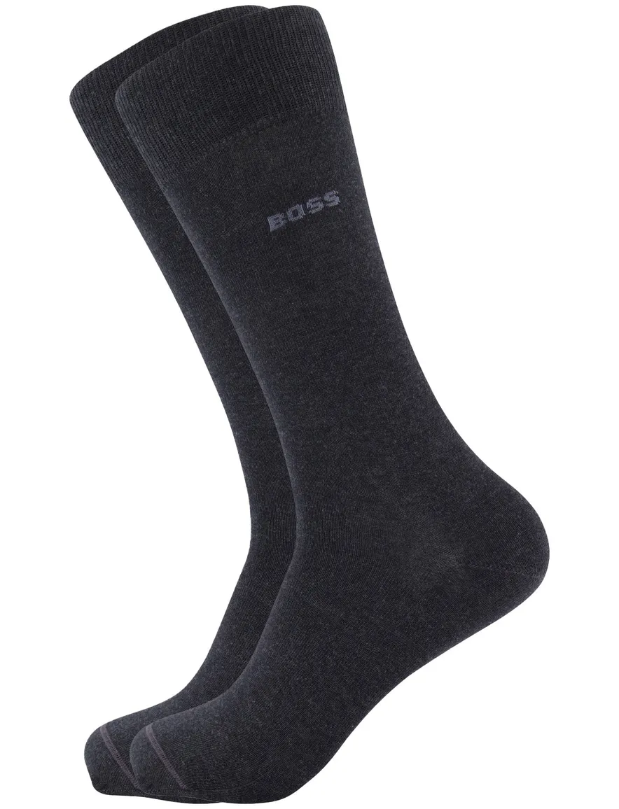 Boss sokken 2-pack donkergrijs katoen