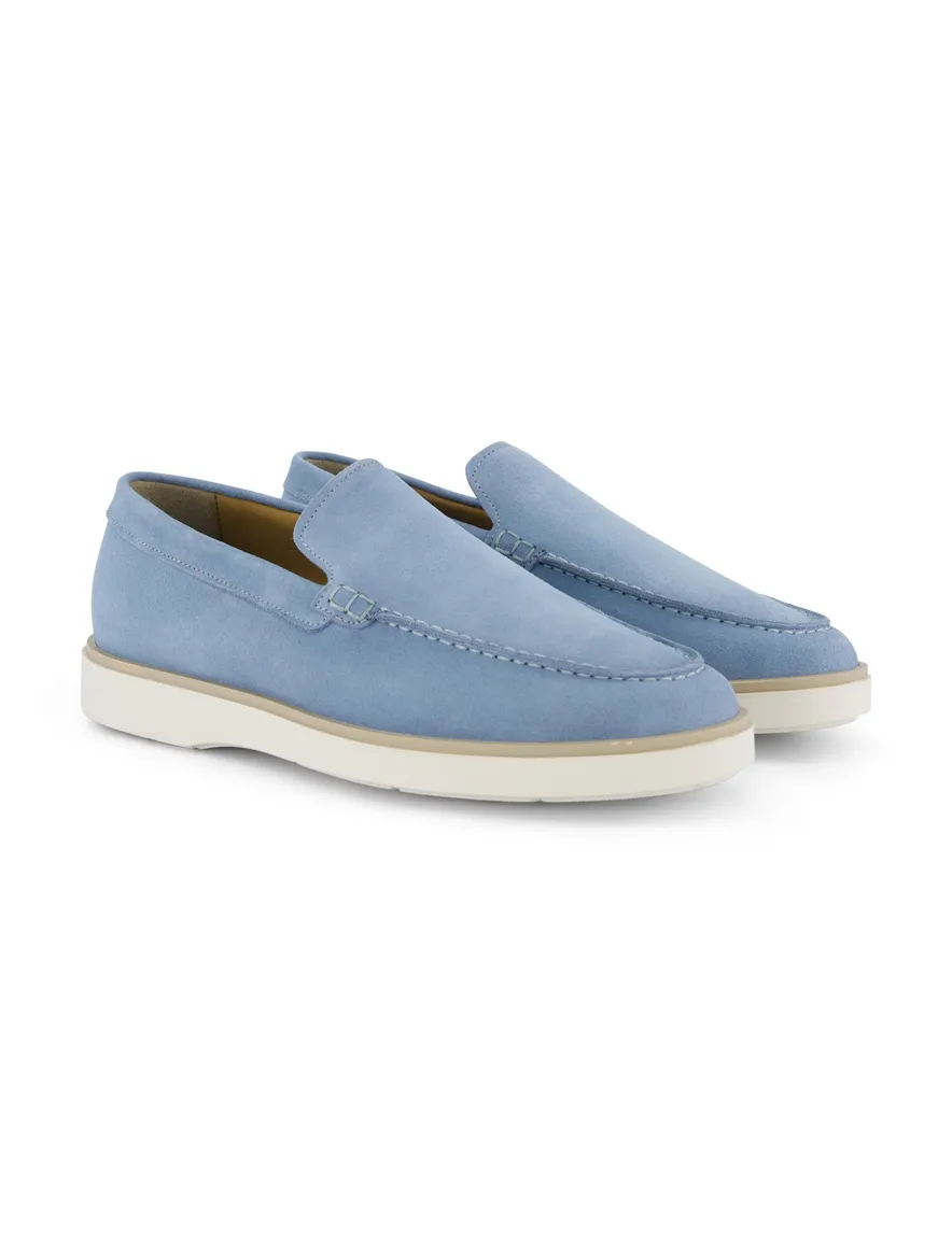 Giorgio loafer lichtblauw effen lichte zool laag