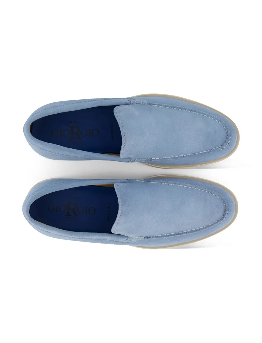 Giorgio loafer lichtblauw effen lichte zool laag