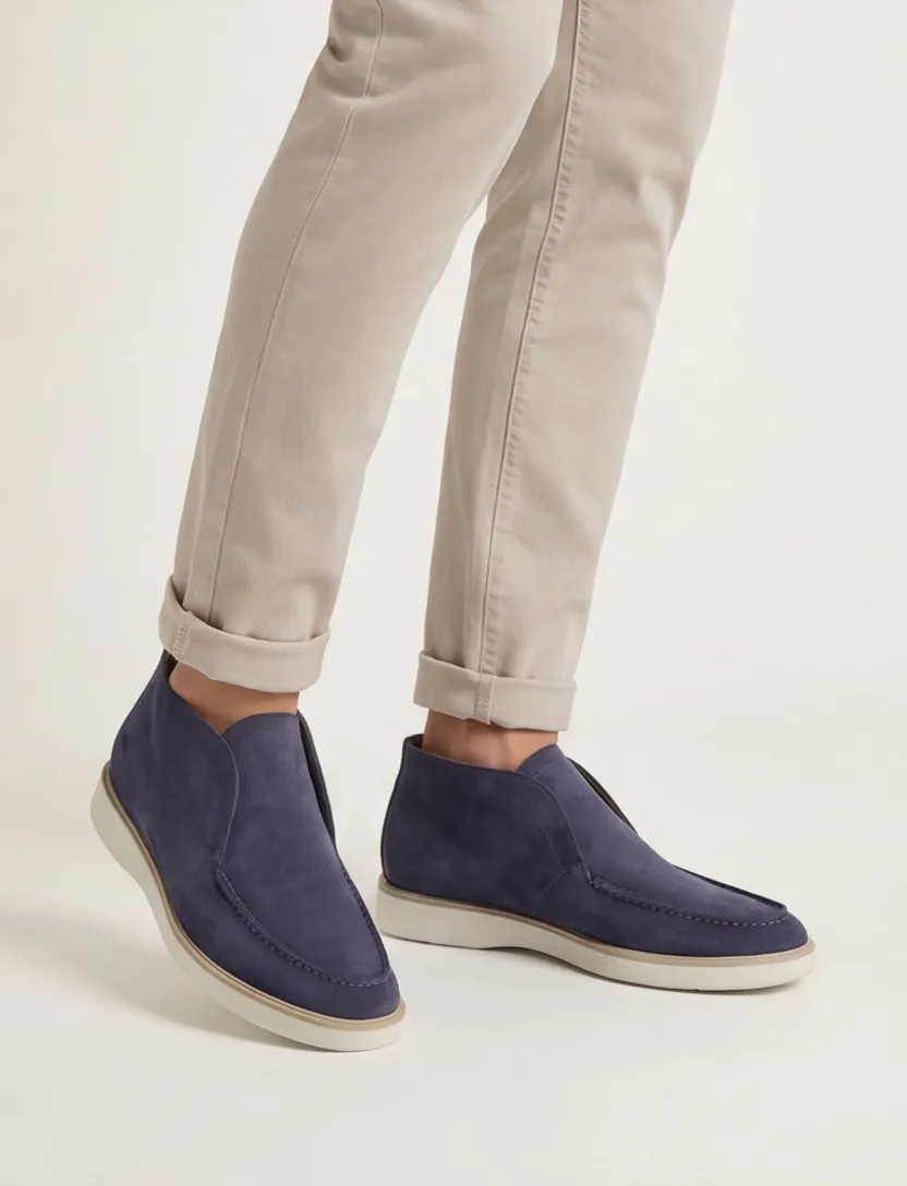 Giorgio schoenen donkerblauw effen leer