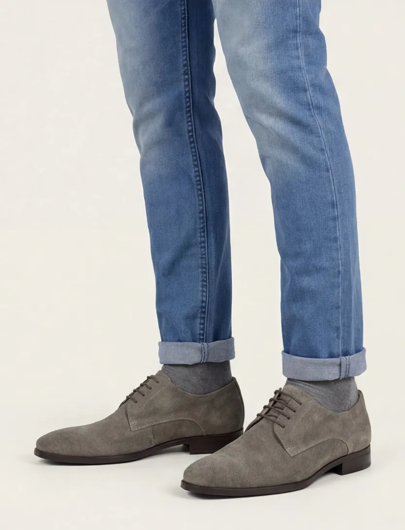 Giorgio veterschoen leer grijs leer
