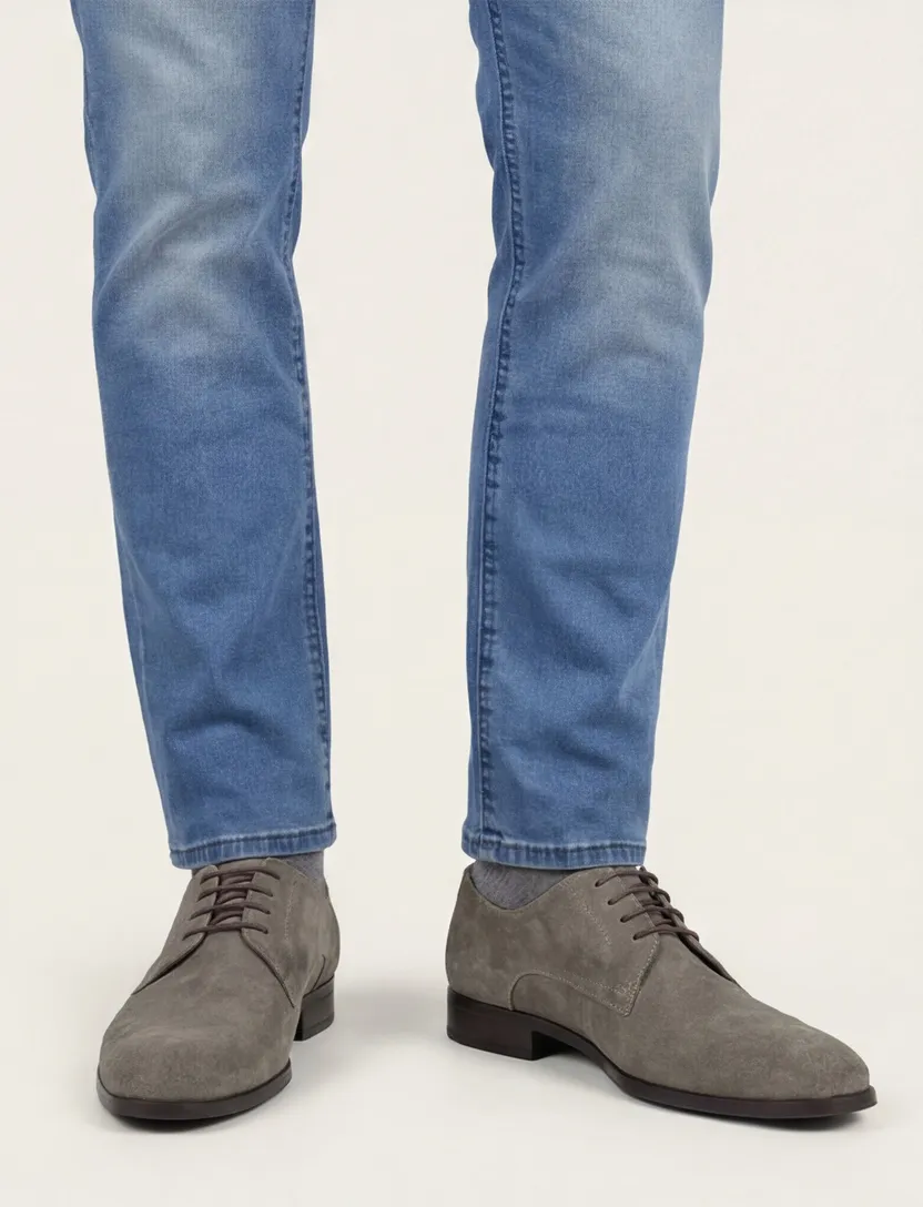 Giorgio veterschoen leer grijs leer