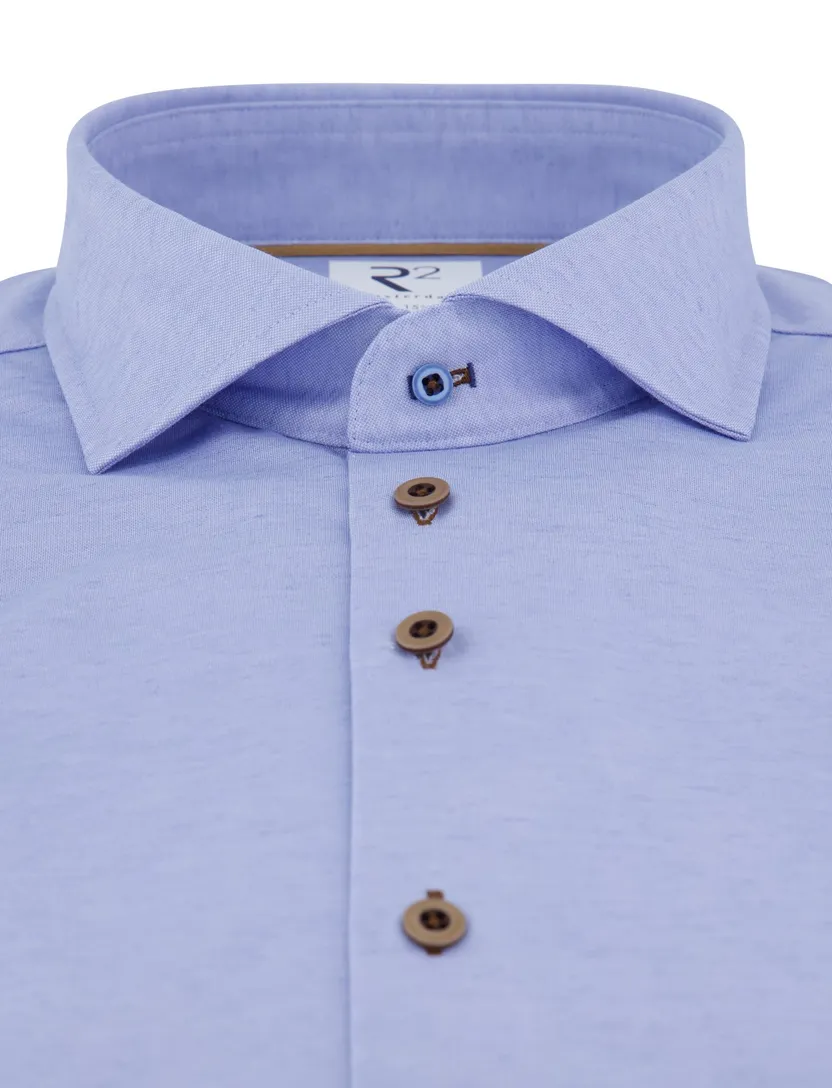 R2 overhemd lichtblauw lange mouw wide collar