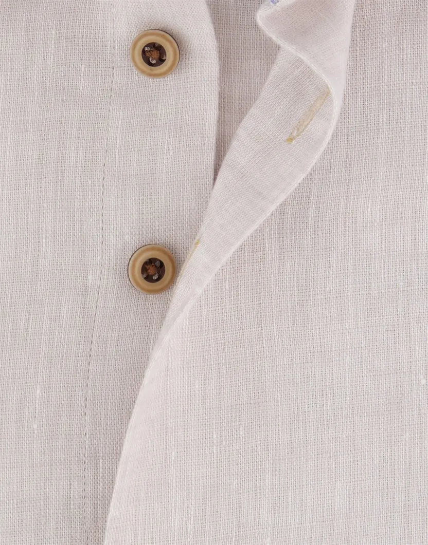 R2 Amsterdam overhemd beige lange mouw linnen