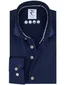 R2 overhemd donkerblauw katoen wide spread effen
