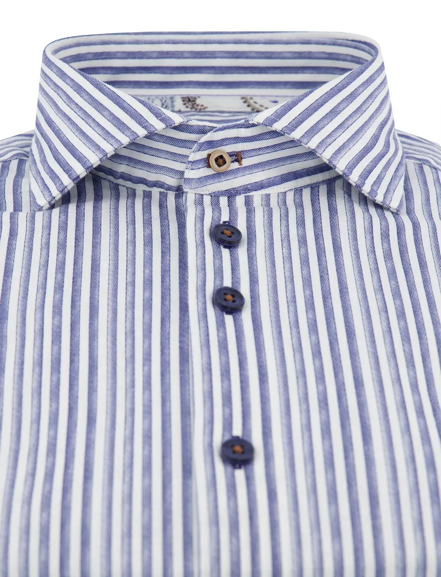 R2 overhemd blauw gestreept
