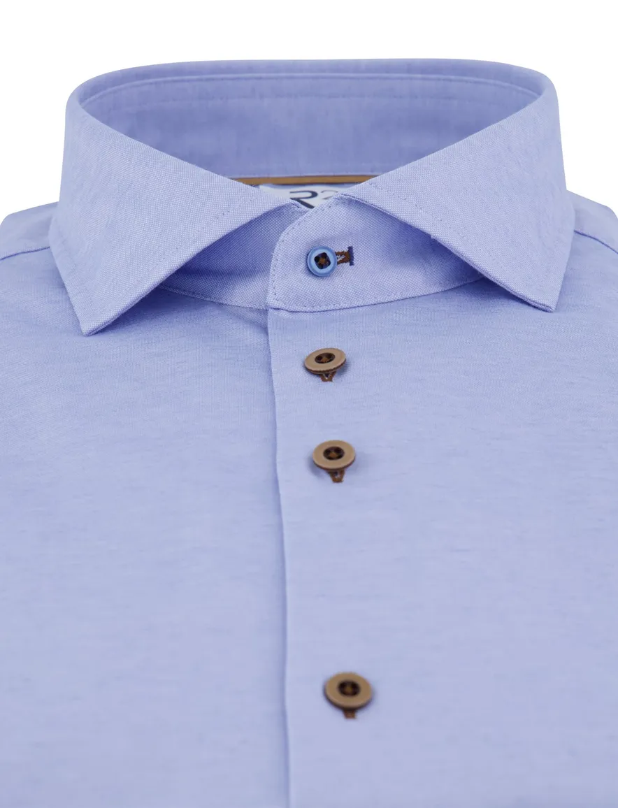R2 overhemd lichtblauw extra lange mouwen wide collar