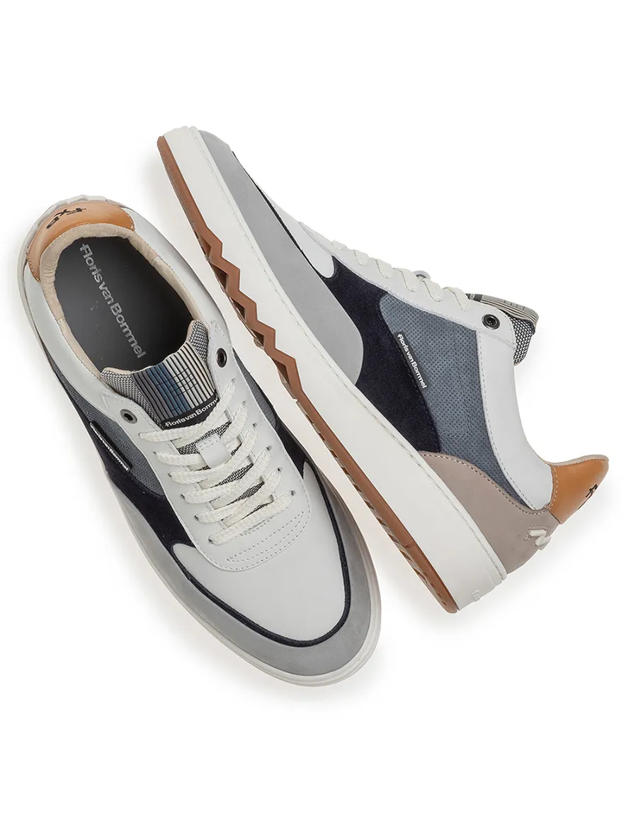 Floris van Bommel sneaker suede blauw effen