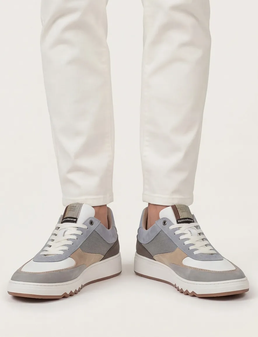 Floris van Bommel sneaker suede lichtblauw