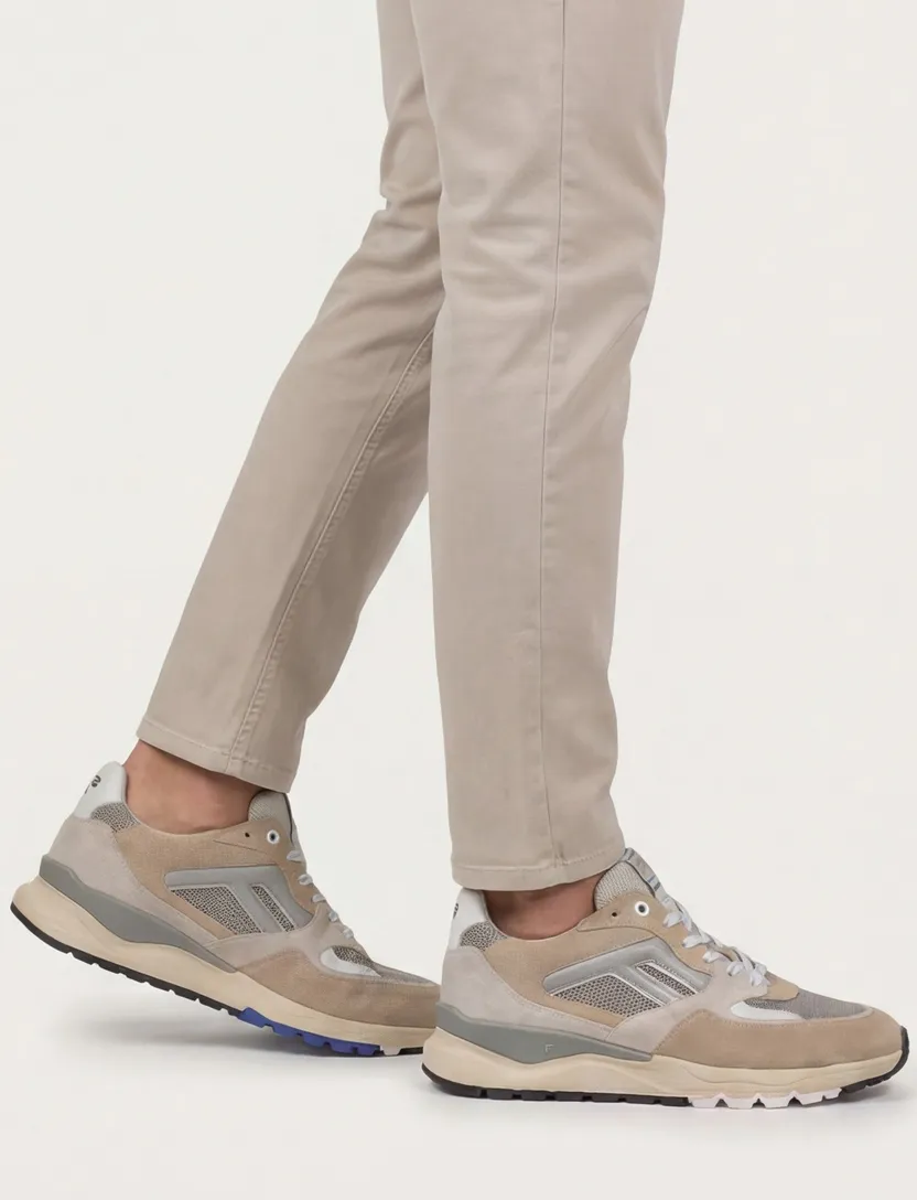 Floris van Bommel sneaker bruin beige leer effen