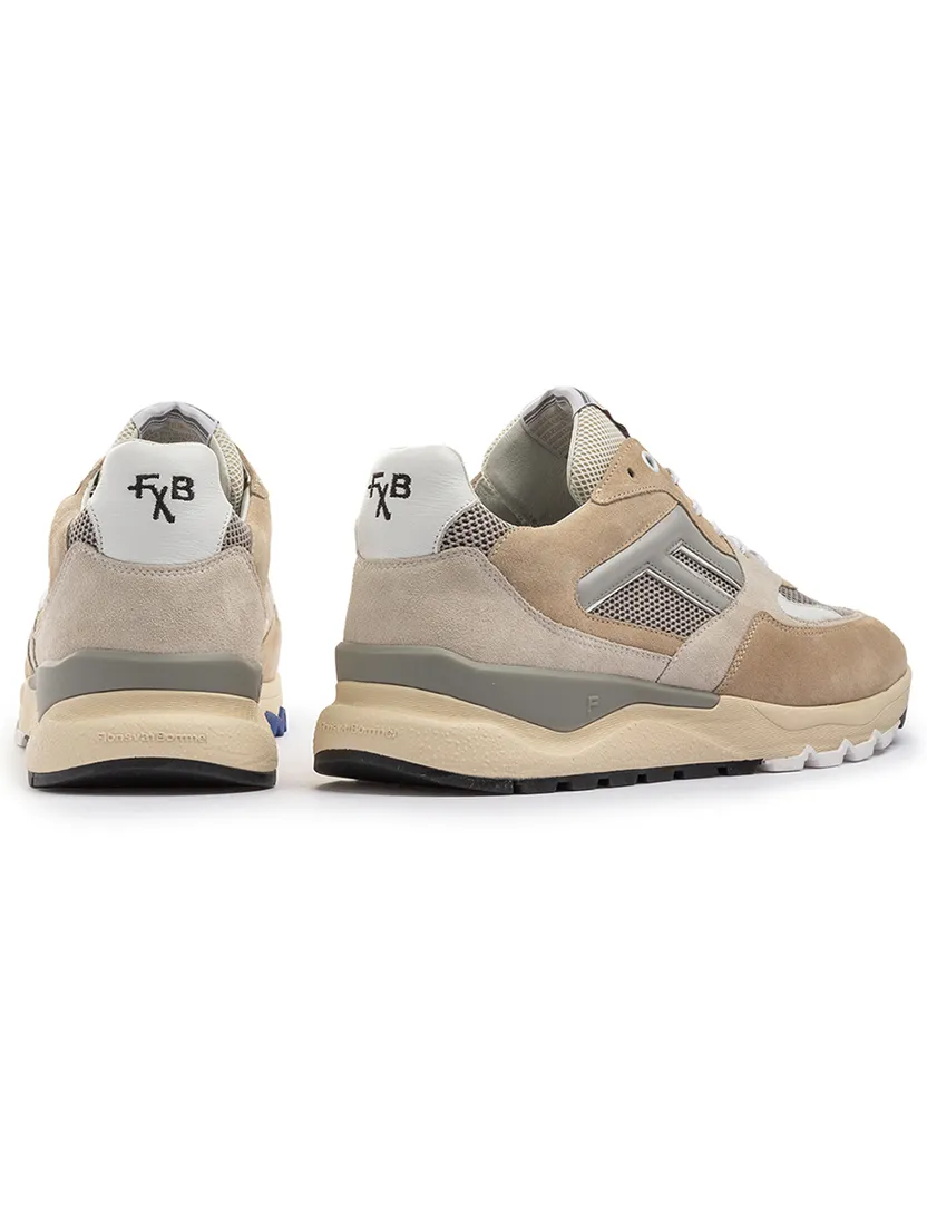 Floris van Bommel sneaker bruin beige leer effen
