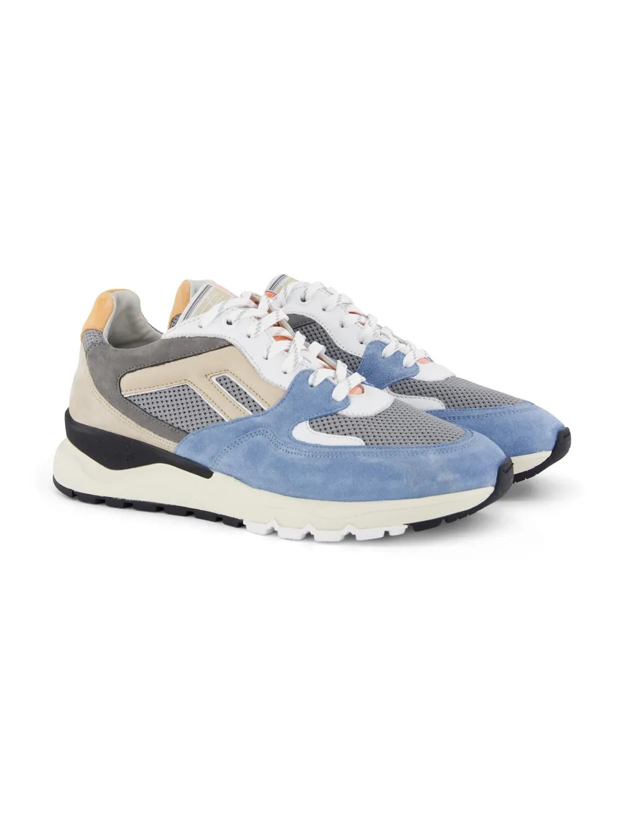 Floris van Bommel sneakers blauw grijs geprint