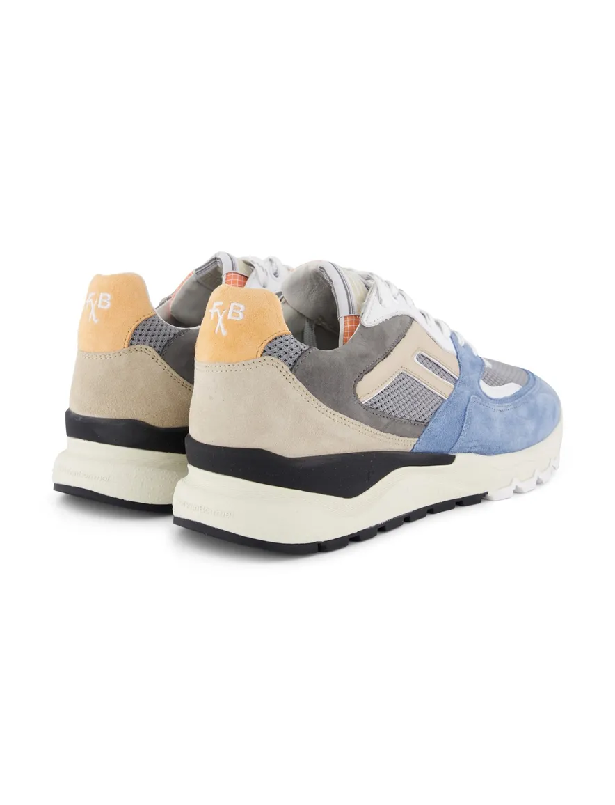 Floris van Bommel sneakers blauw grijs geprint