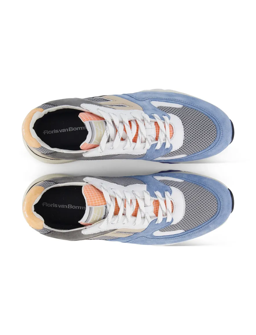 Floris van Bommel sneakers blauw grijs geprint