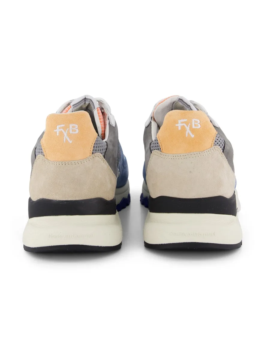 Floris van Bommel sneakers blauw grijs geprint