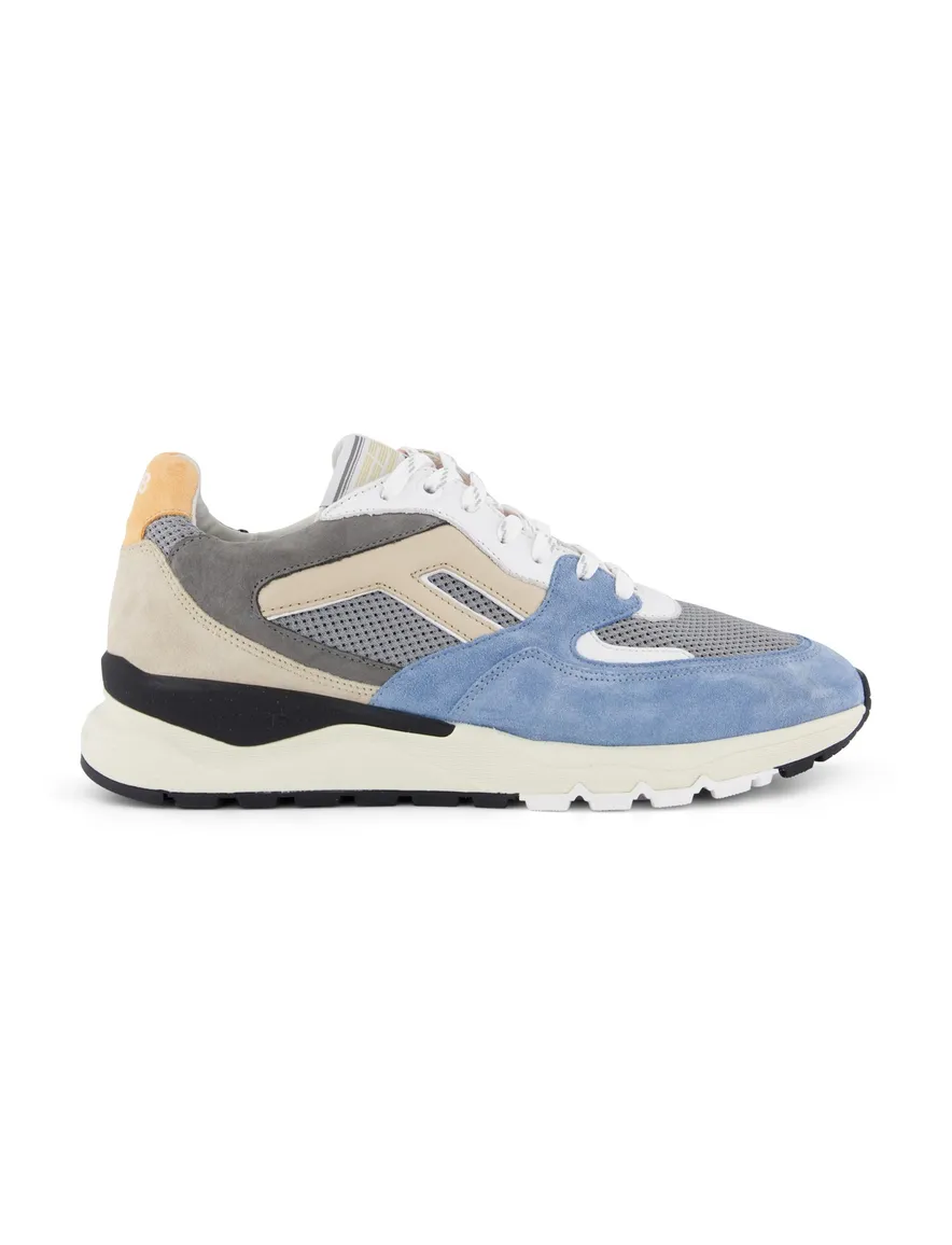 Floris van Bommel sneakers blauw grijs geprint