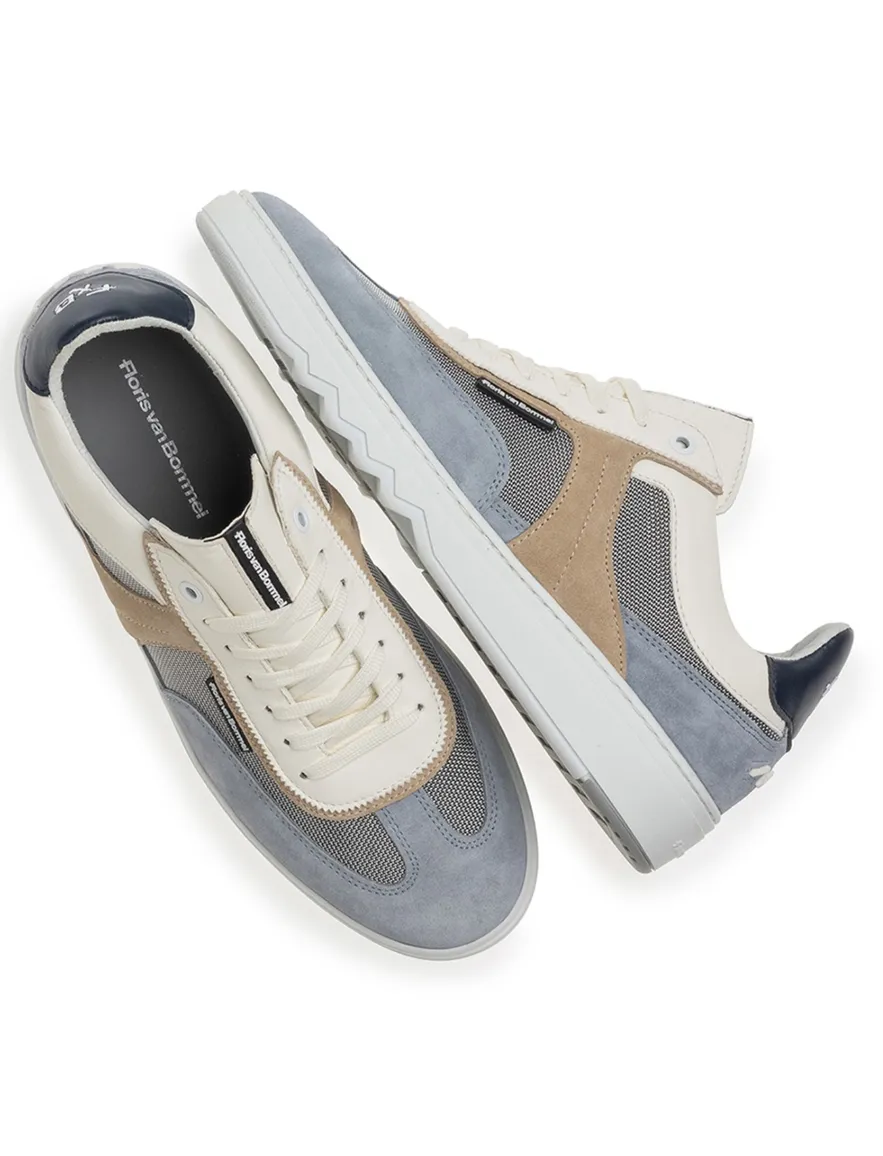 Floris van Bommel sneakers blauw bruin suede