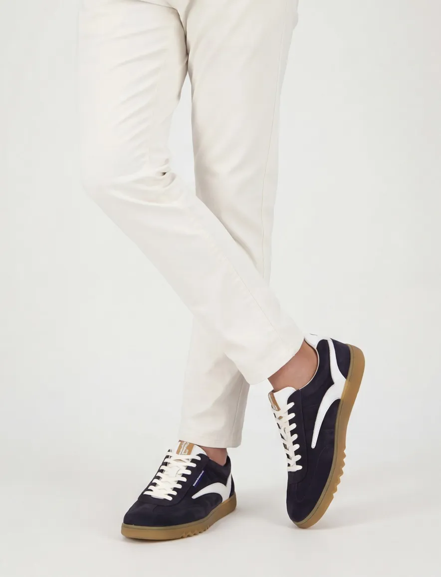 Floris van bommel sneaker donkerblauw suede en rubber