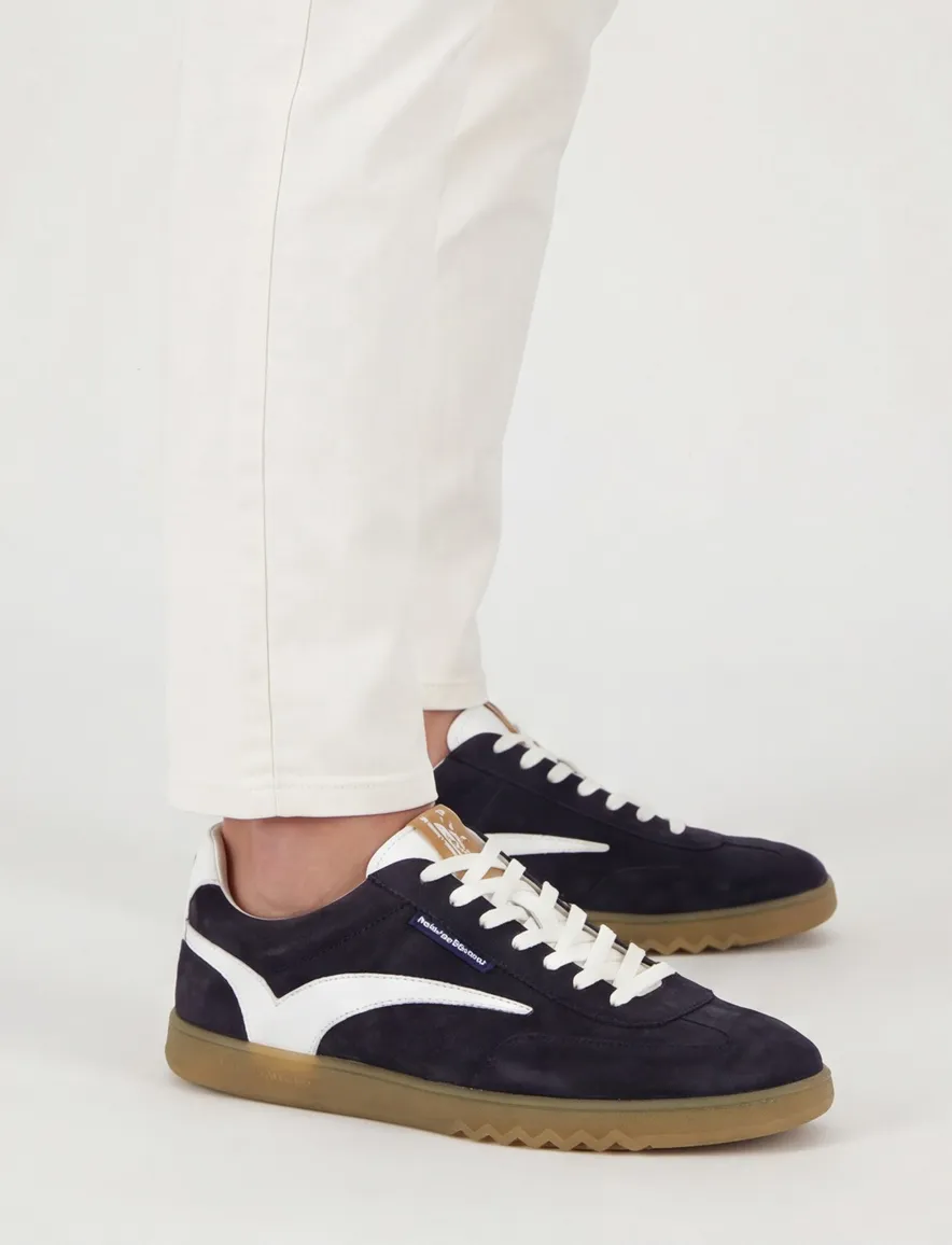 Floris van bommel sneaker donkerblauw suede en rubber