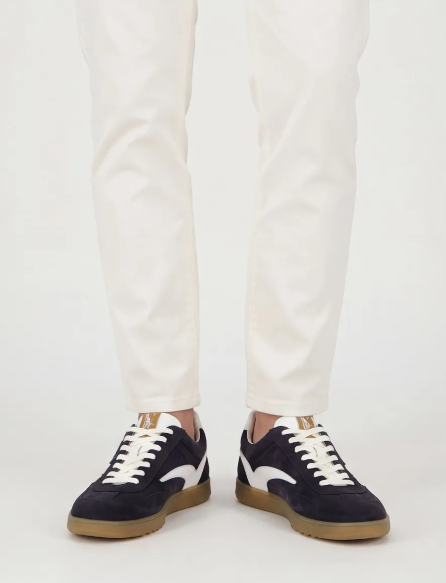 Floris van bommel sneaker donkerblauw suede en rubber