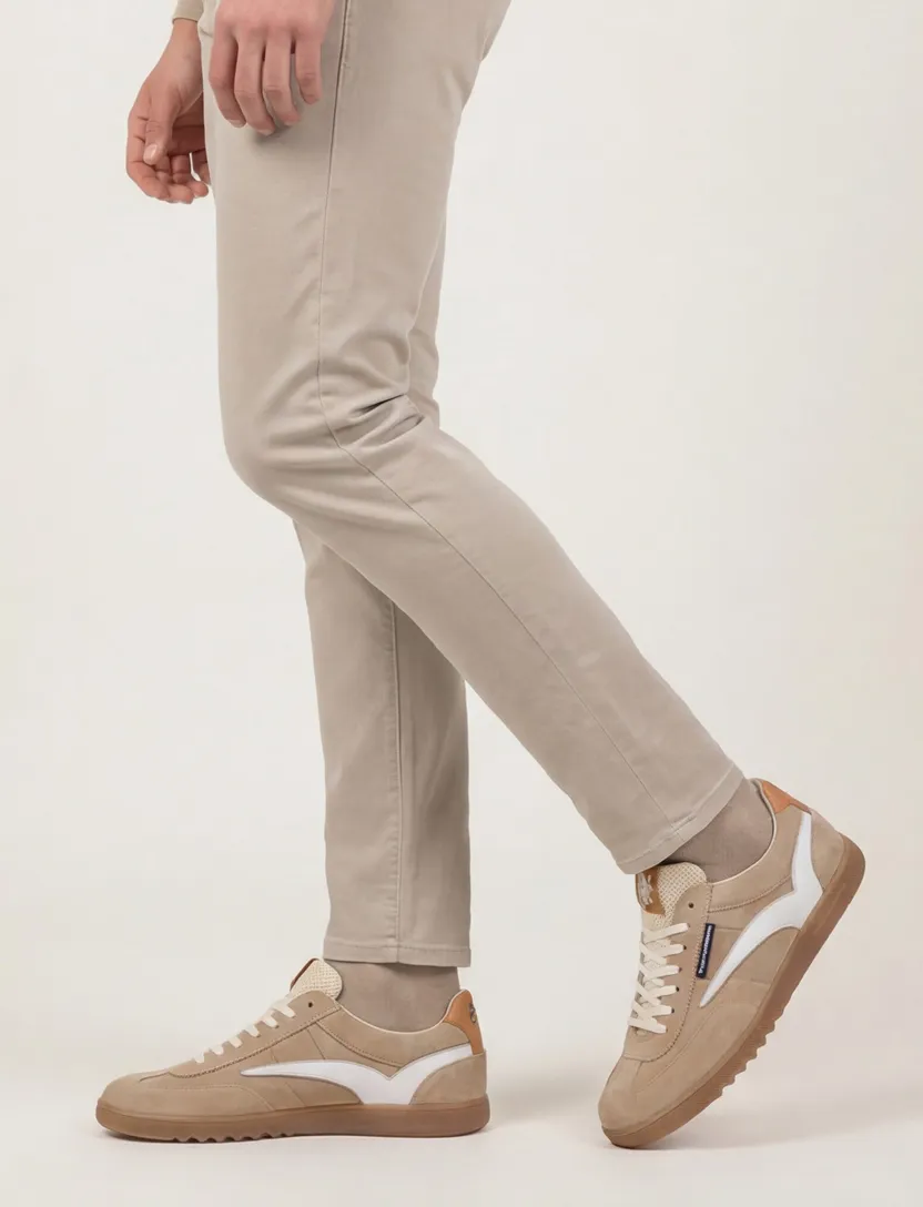 suede Floris van Bommel sneaker beige effen