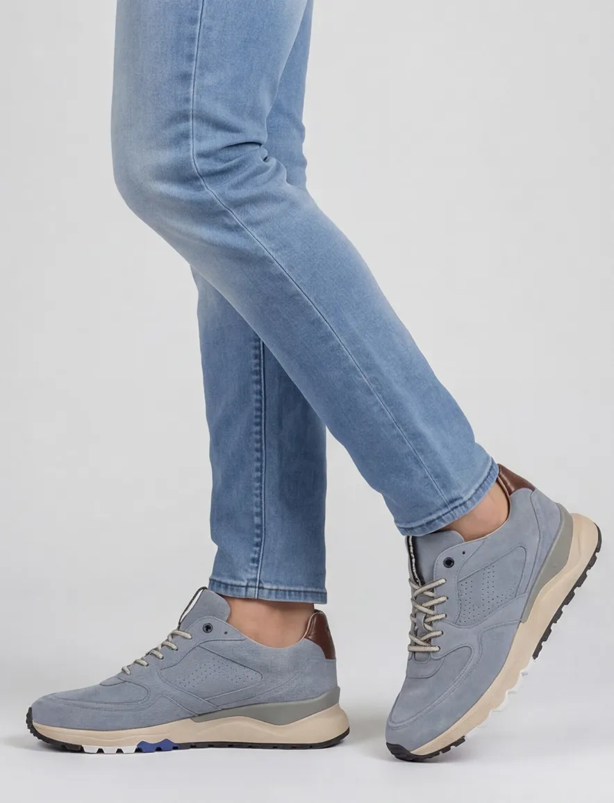 Floris van Bommel sneaker lichtblauw suede