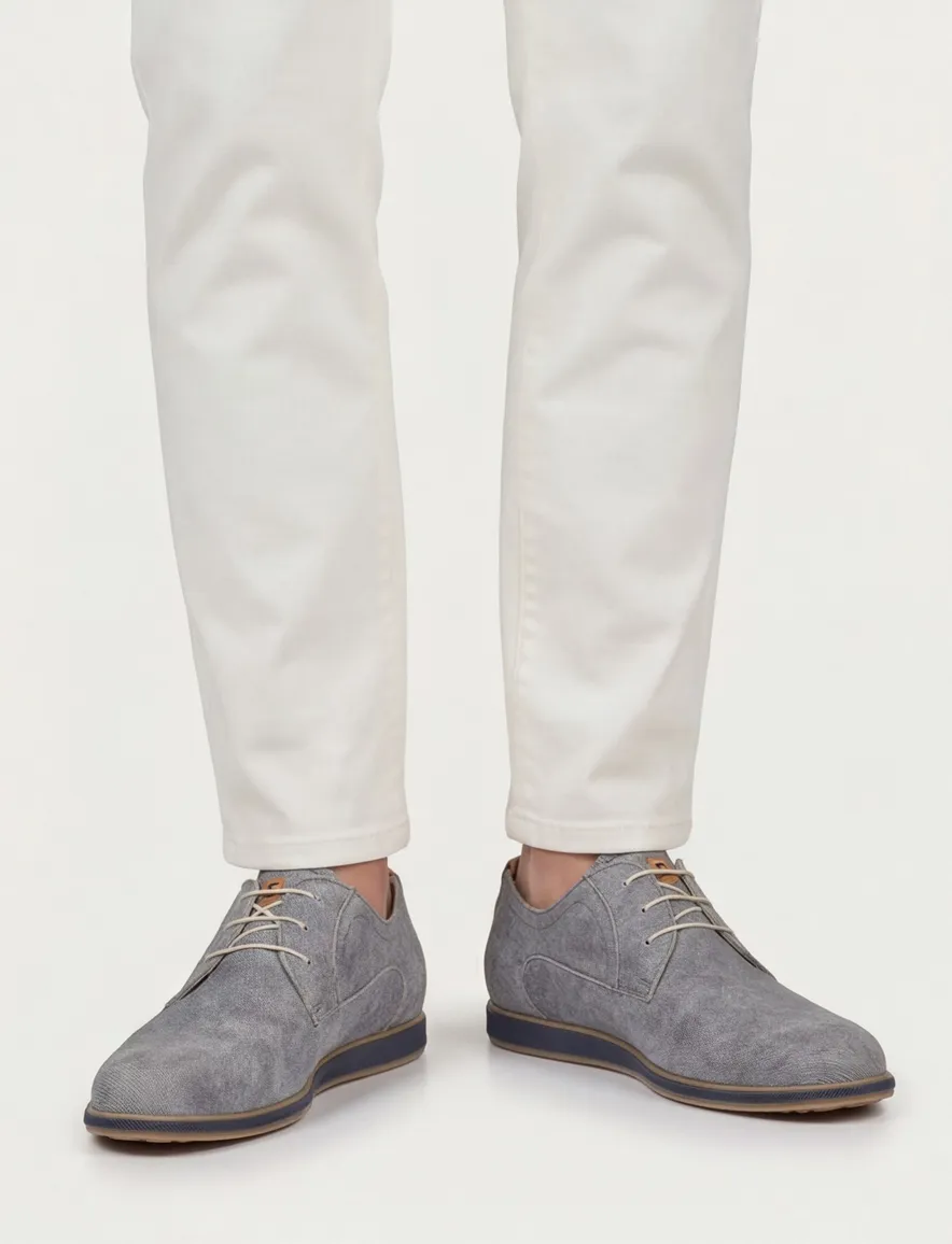 Floris van Bommel grijze veterschoenen