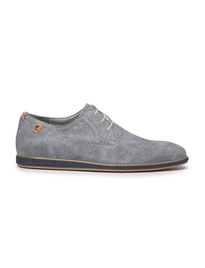 Floris van Bommel Floris van Bommel grijze veterschoenen klafsleer suede
