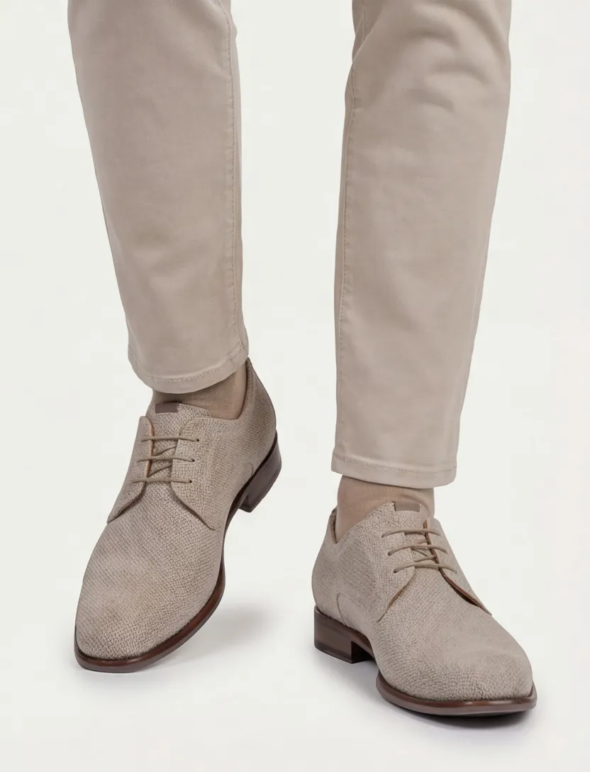 Suede Floris van Bommel veterschoenen leer geprint