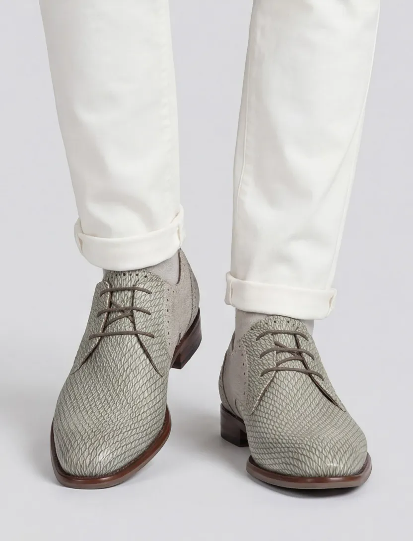 Floris van Bommel leren nette veterschoenen print grijs