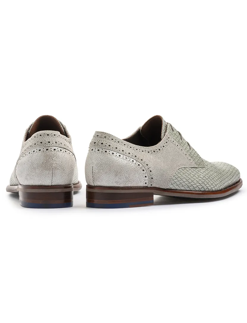 Floris van Bommel leren nette veterschoenen print grijs
