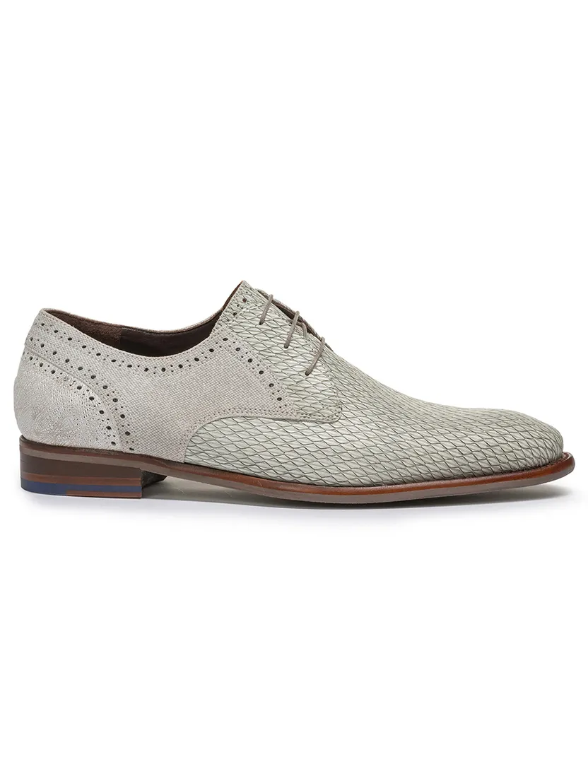 Floris van Bommel leren nette veterschoenen print grijs