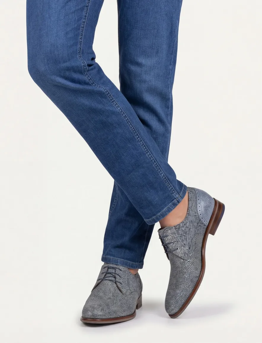 veterschoenen Floris van Bommel blauw leer