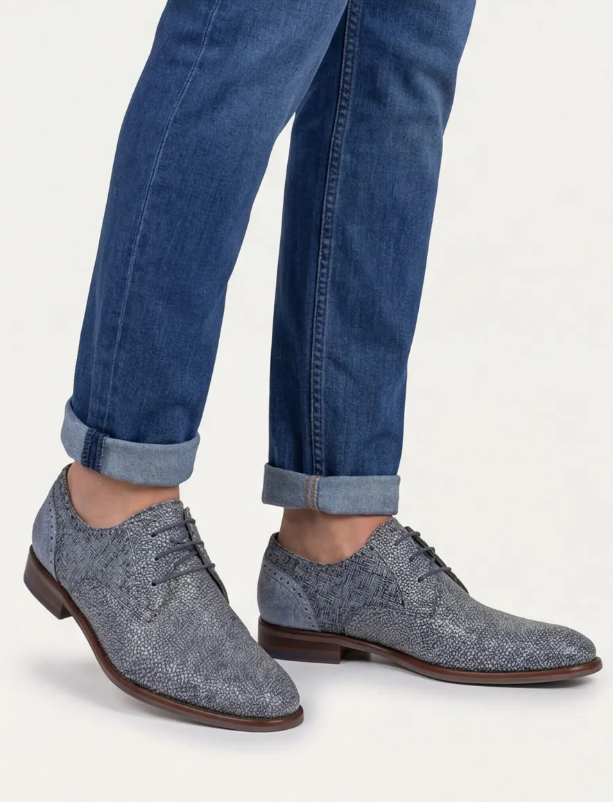 veterschoenen Floris van Bommel blauw leer
