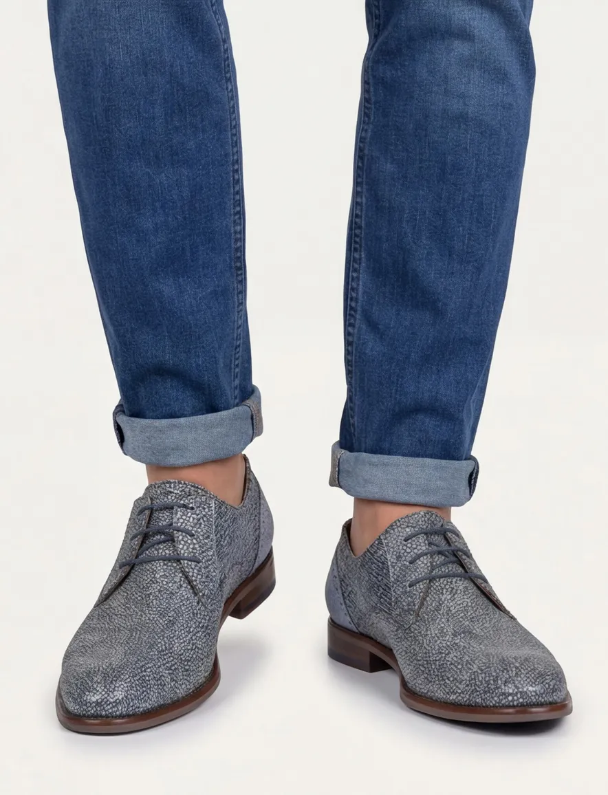 veterschoenen Floris van Bommel blauw leer