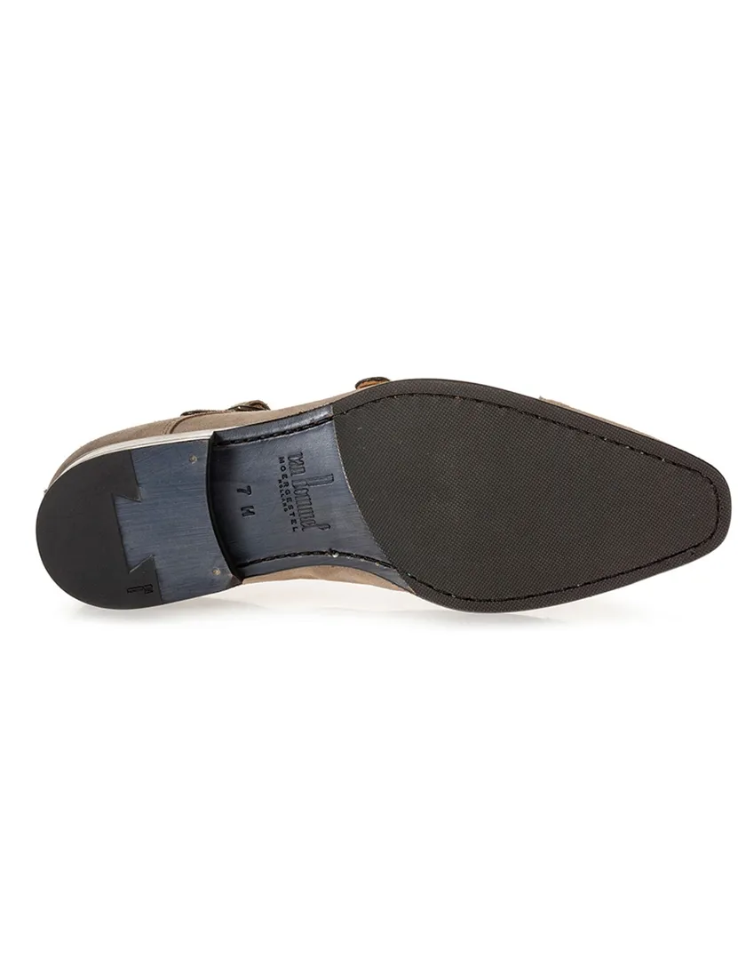suede van Bommel nette schoen gesp bruin effen