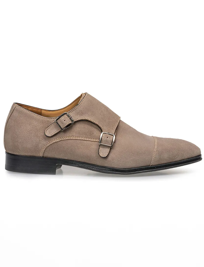 suede van Bommel nette schoen gesp bruin effen