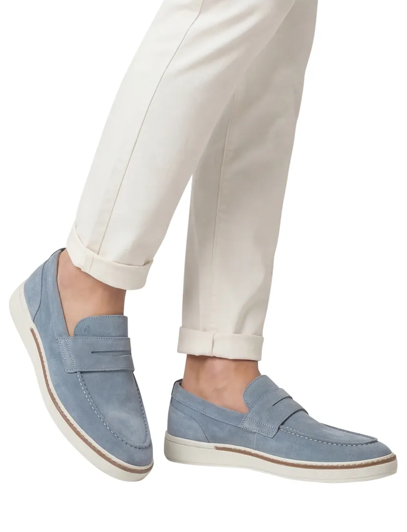 Floris van Bommel loafers blauw effen